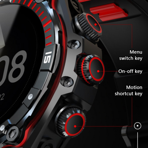 La montre intelligente CT18 à écran AMOLED de 1,43 pouces prend en charge la détection des appels Bluetooth et de l'oxygène sanguin (rouge) SH401A1345-011